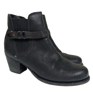 Rag & Bone Durham Black Leather Ankle Boots Heeled Booties 39/9 Moto Biker